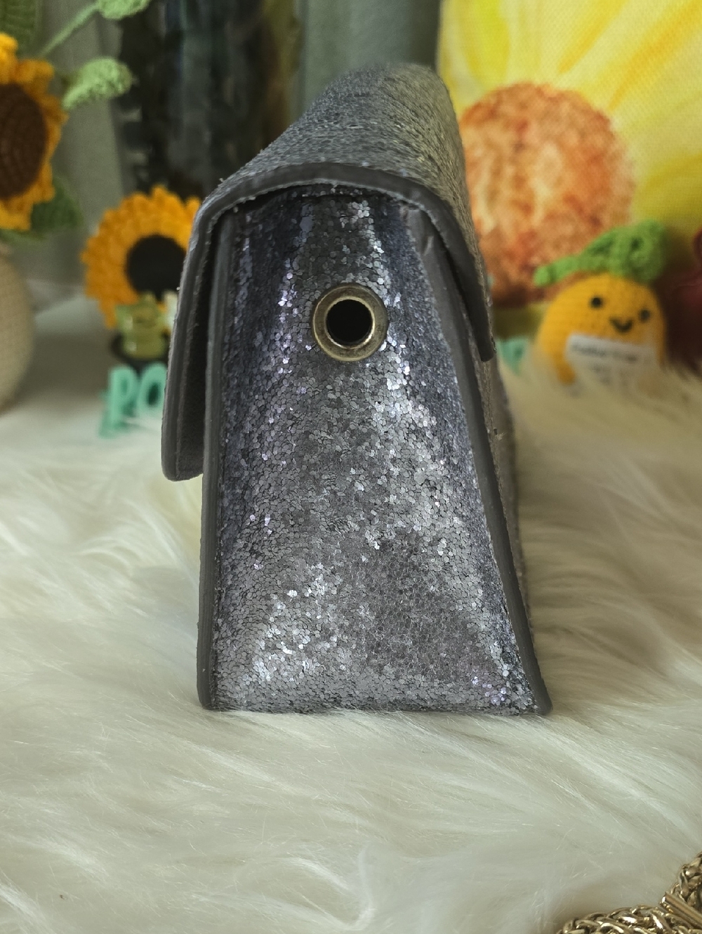 Furla Metropolis Silver Glitter Mini Crossbody with Detachable Strap - Picture 10 of 16